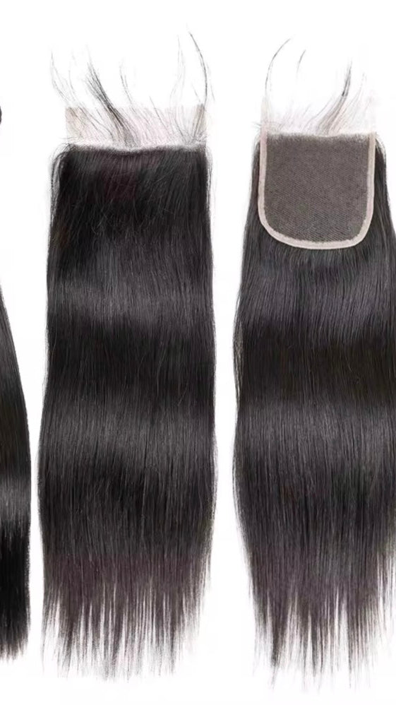 3x4 Transparent Lace Natural Color Straight Closure 1B