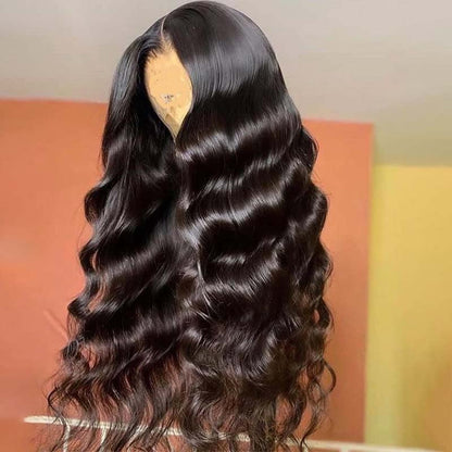 Transparent Lace 13x4 180% Density Body Wave Wigs 1B