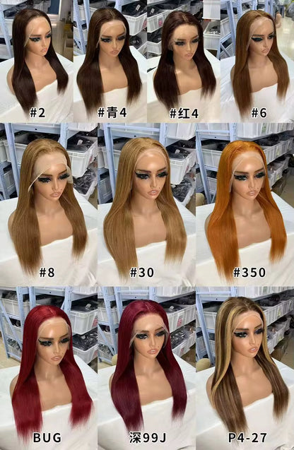Transparent Lace 13x4 180% Density Straight Wigs #4 Color