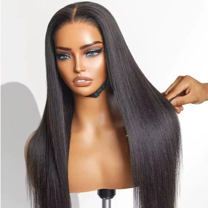 Transparent Lace 13x4 180% Density Straight Wigs 1B