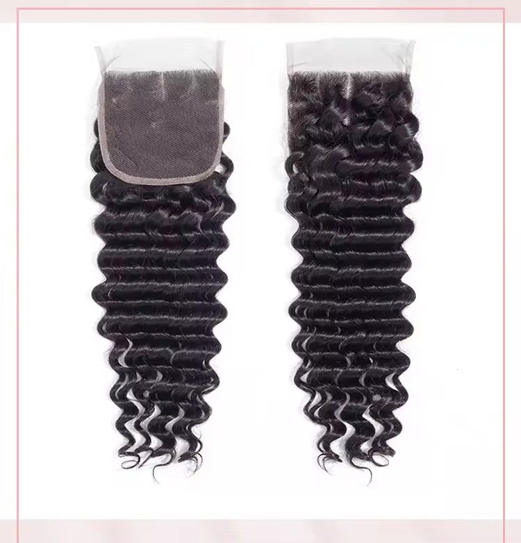 3x4 Transparent Lace Natural Color Kinky Curly Closure